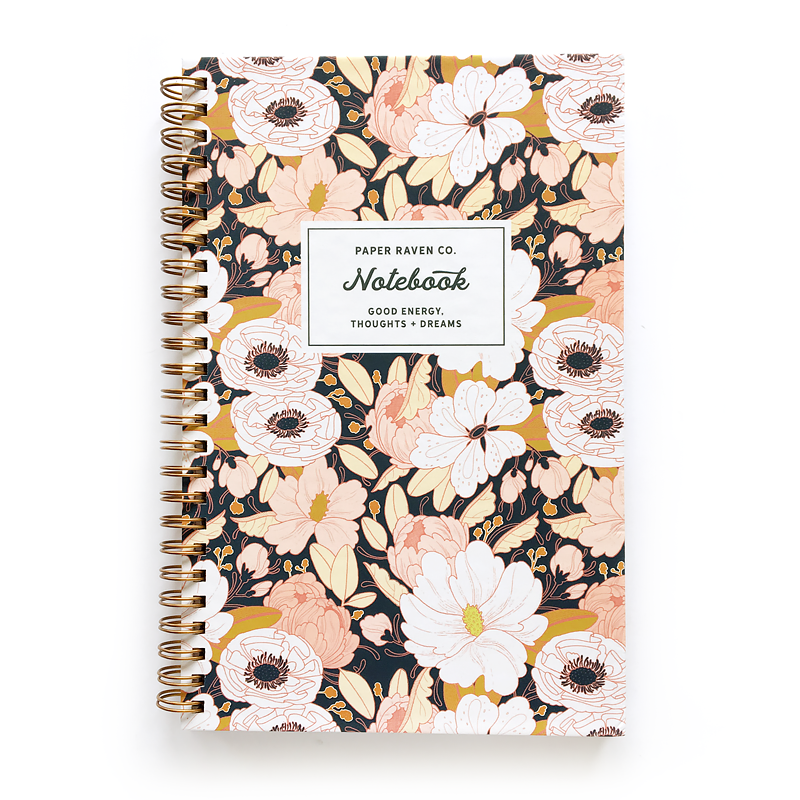 Night Floral Spiral Notebook