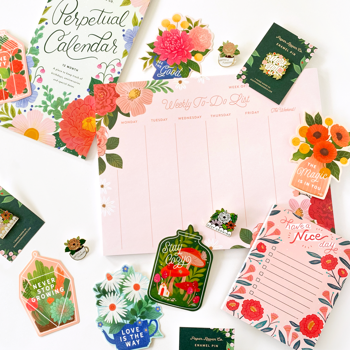 Floral Desk Pad Weekly Planner – Paper Raven Co.