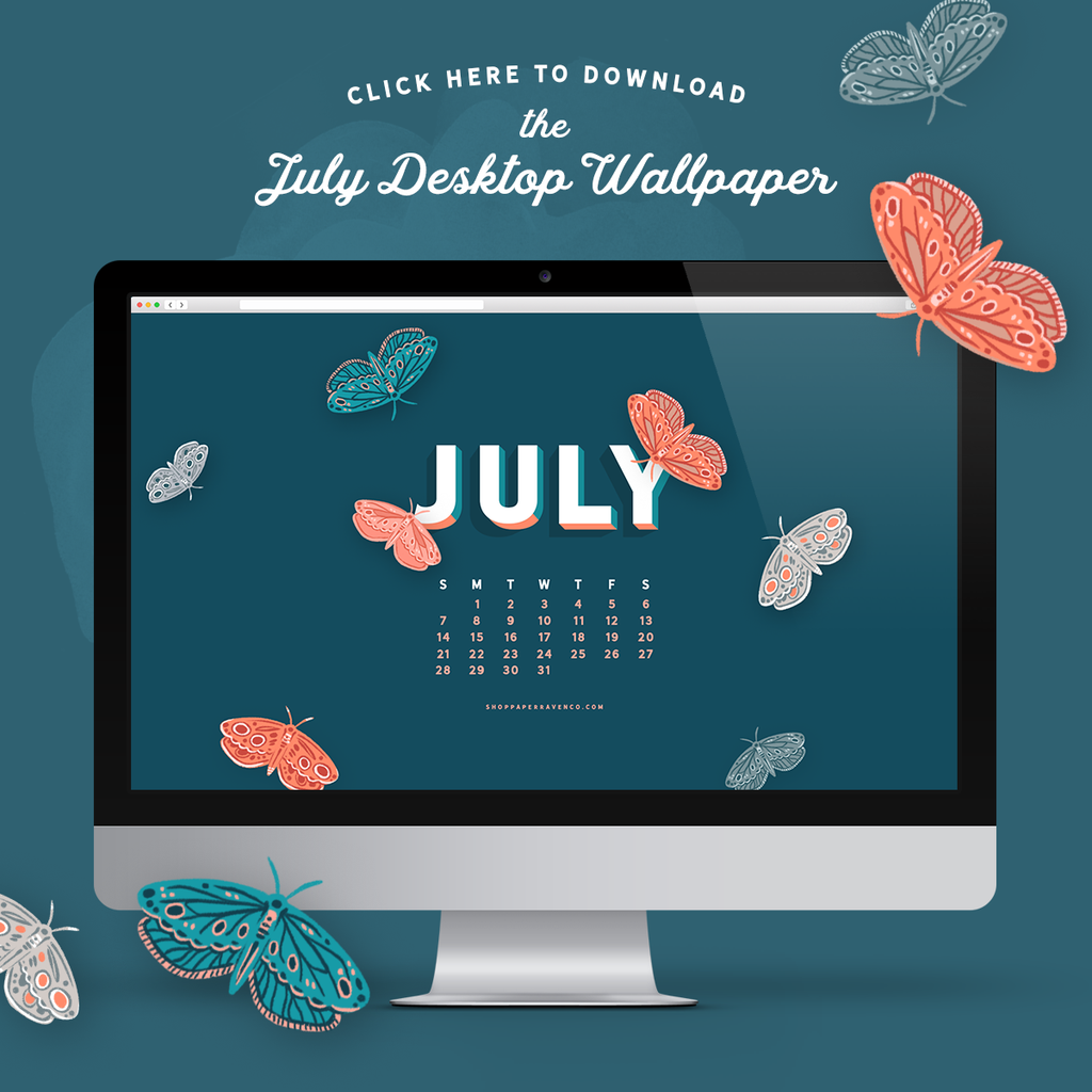 July 2019 Illustrated Desktop Wallpaper