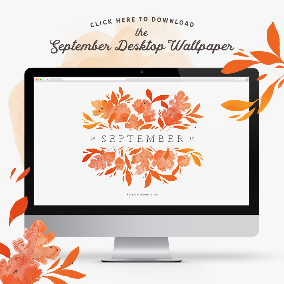September Illustrated Desktop Wallpaper