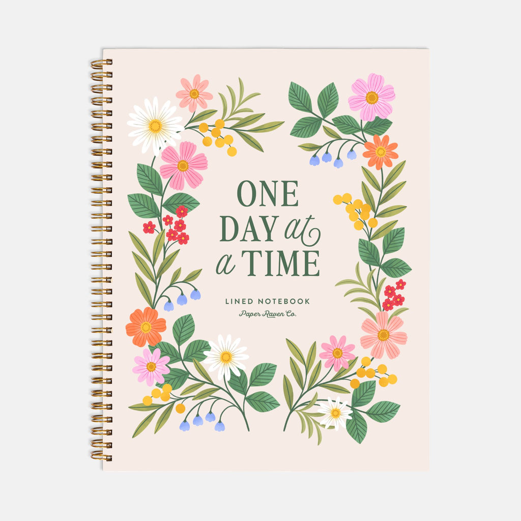 One Day At a Time - Light: Hardcover Spiral Notebook