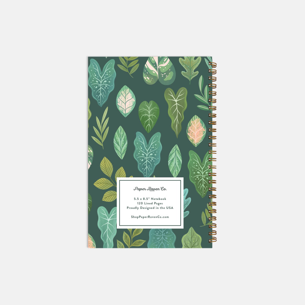 Tropical Leaves: Hardcover Spiral Notebook