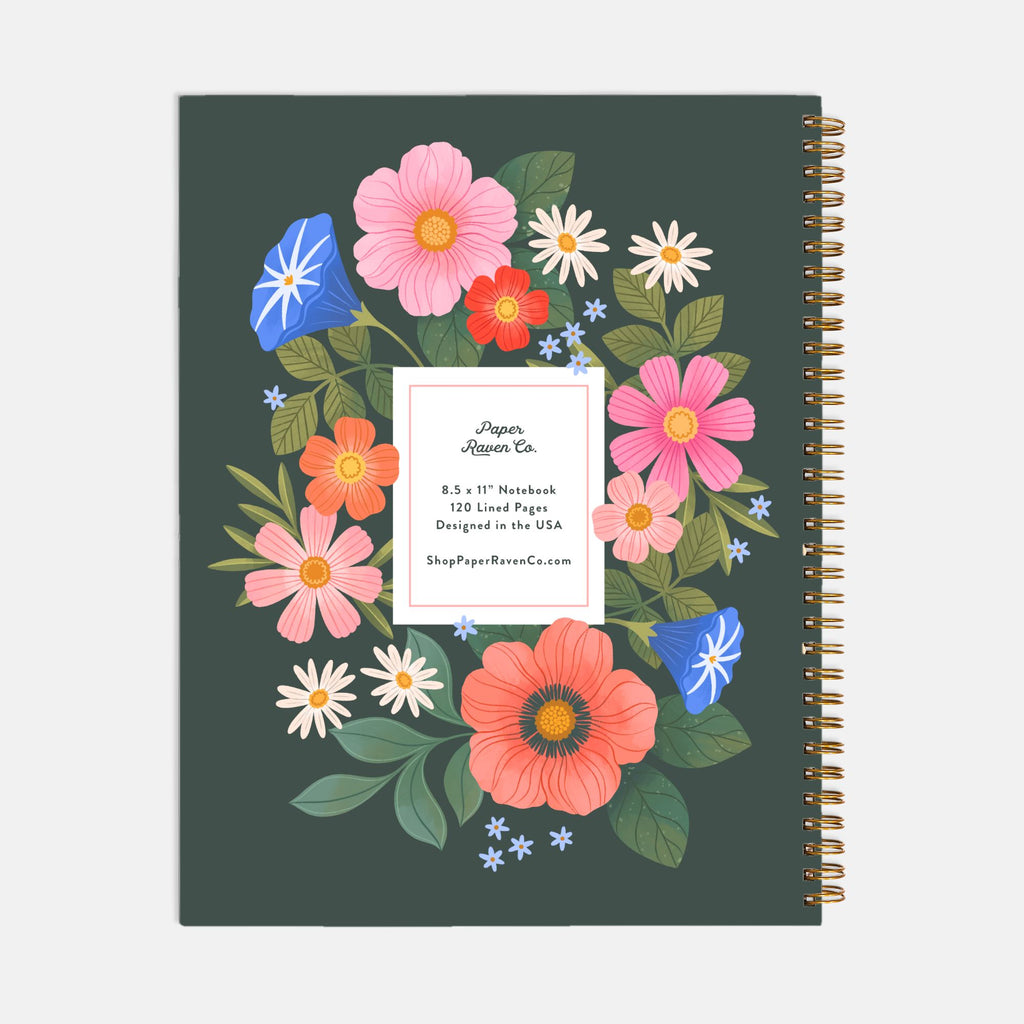 Stop and Smell the Flowers - Dark: Hardcover Spiral Notebook