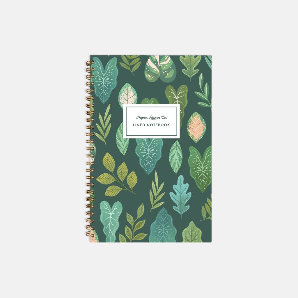 Tropical Leaves: Hardcover Spiral Notebook