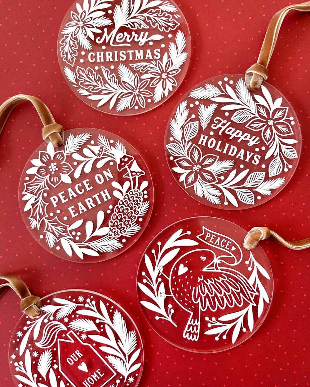 Limited Edition Acrylic Ornament: Merry Christmas – Paper Raven Co