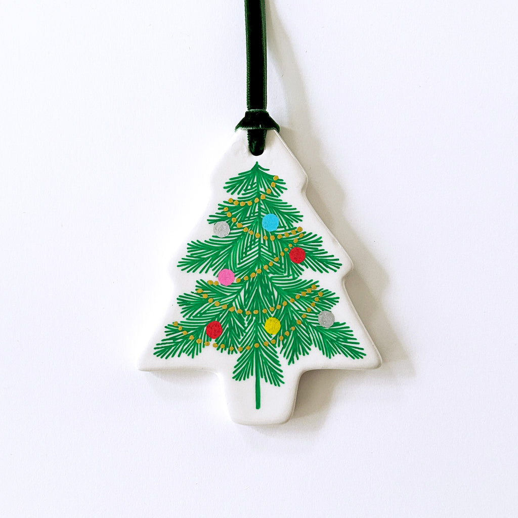 Tree Ornament - Christmas Tree Ornaments - Green Velvet Ribbon