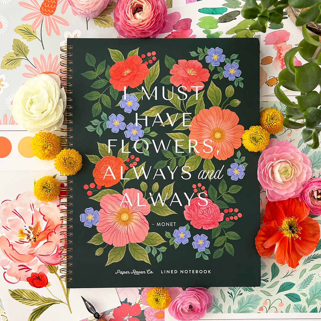 I Must Have Flowers: Hardcover Spiral Notebook