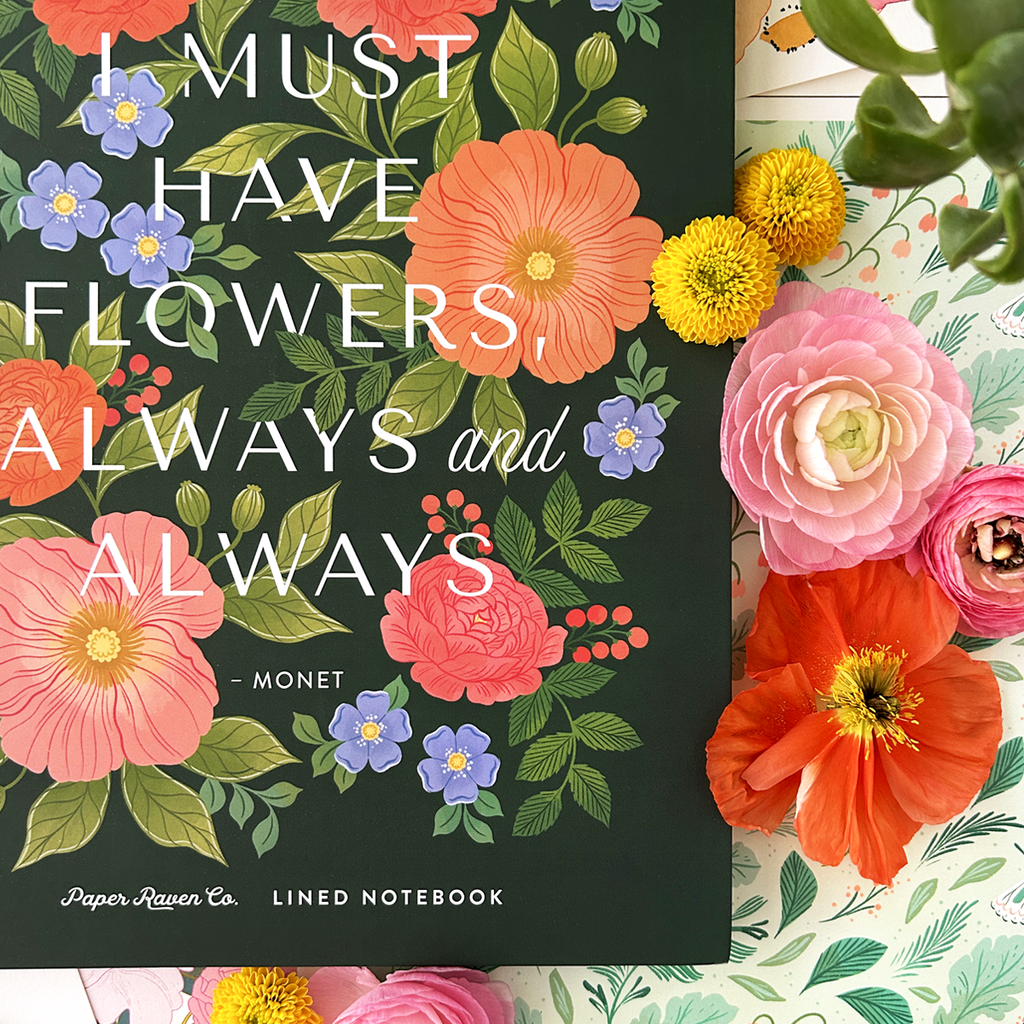 I Must Have Flowers: Hardcover Spiral Notebook