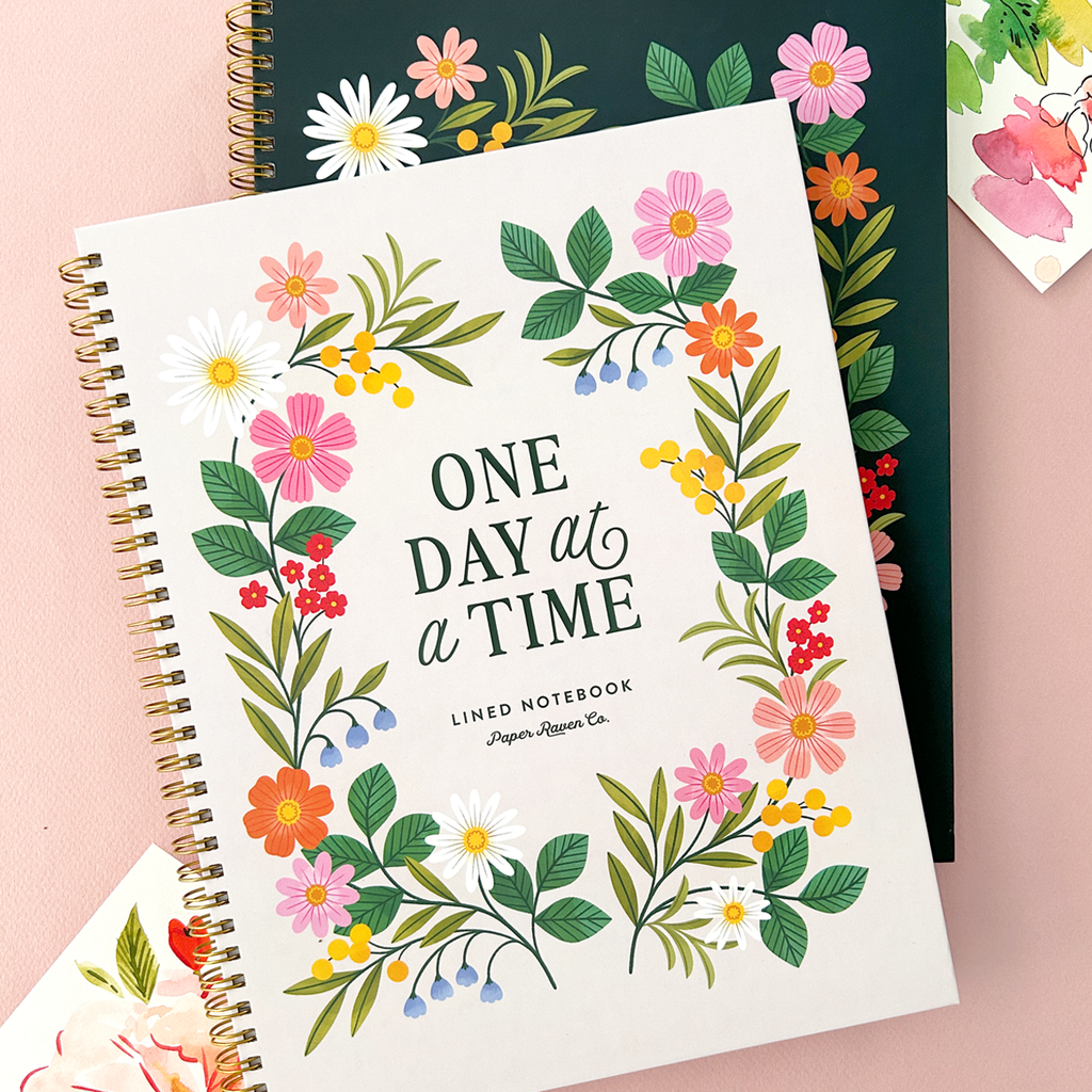 One Day At a Time - Light: Hardcover Spiral Notebook
