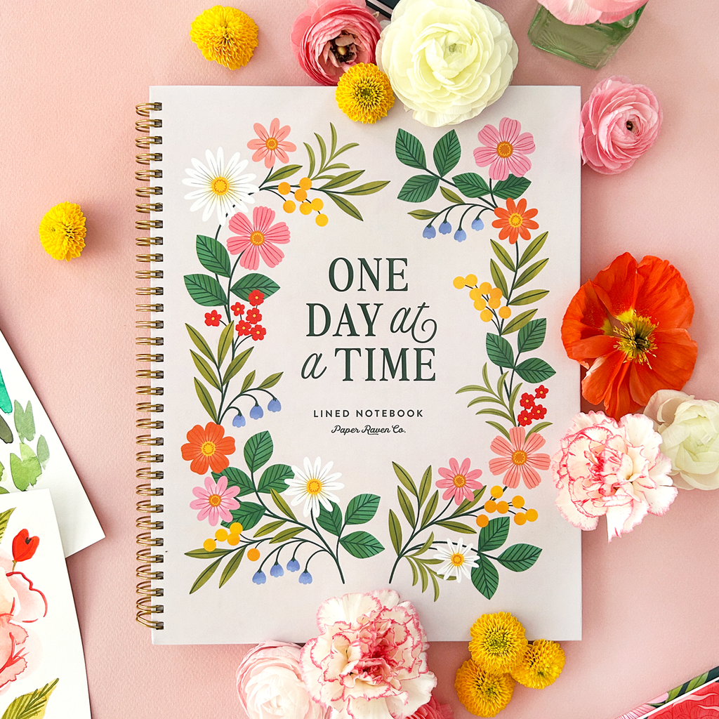 One Day At a Time - Light: Hardcover Spiral Notebook