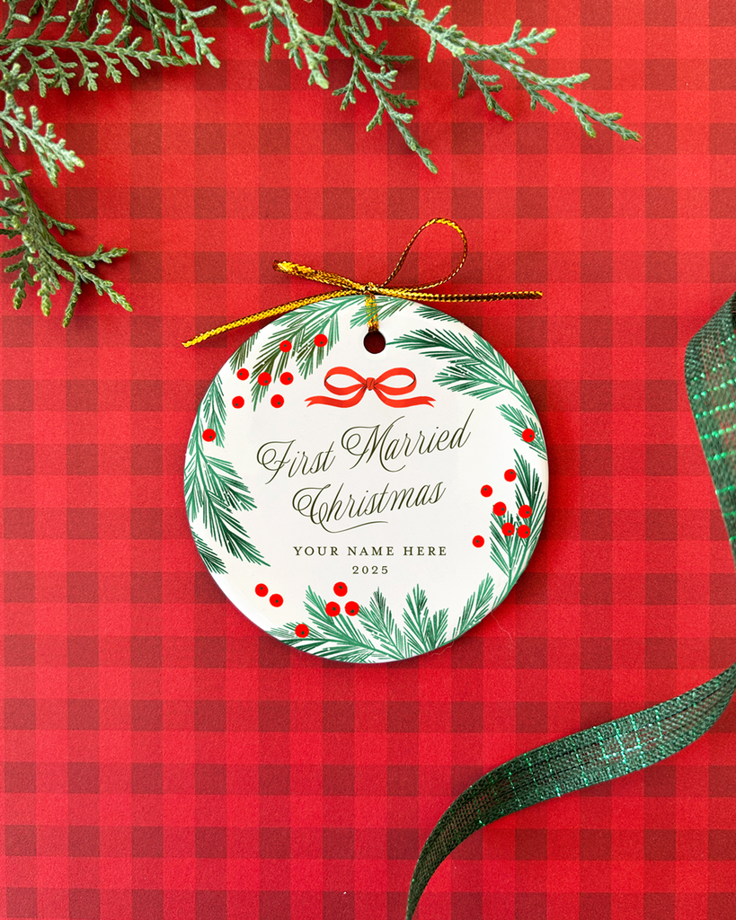 First Married Christmas Personalized Ornament
