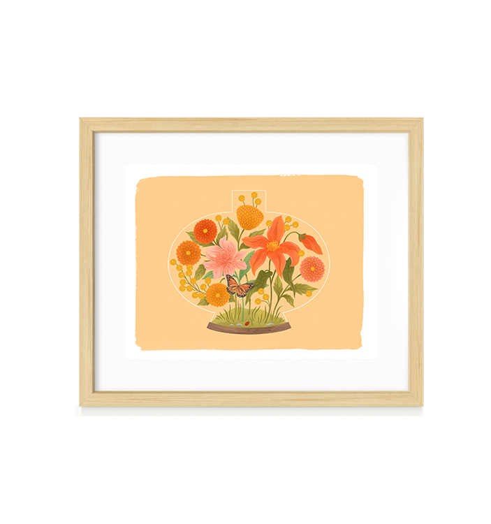 Terrarium: Lilies and Dahlias Fine Art Print