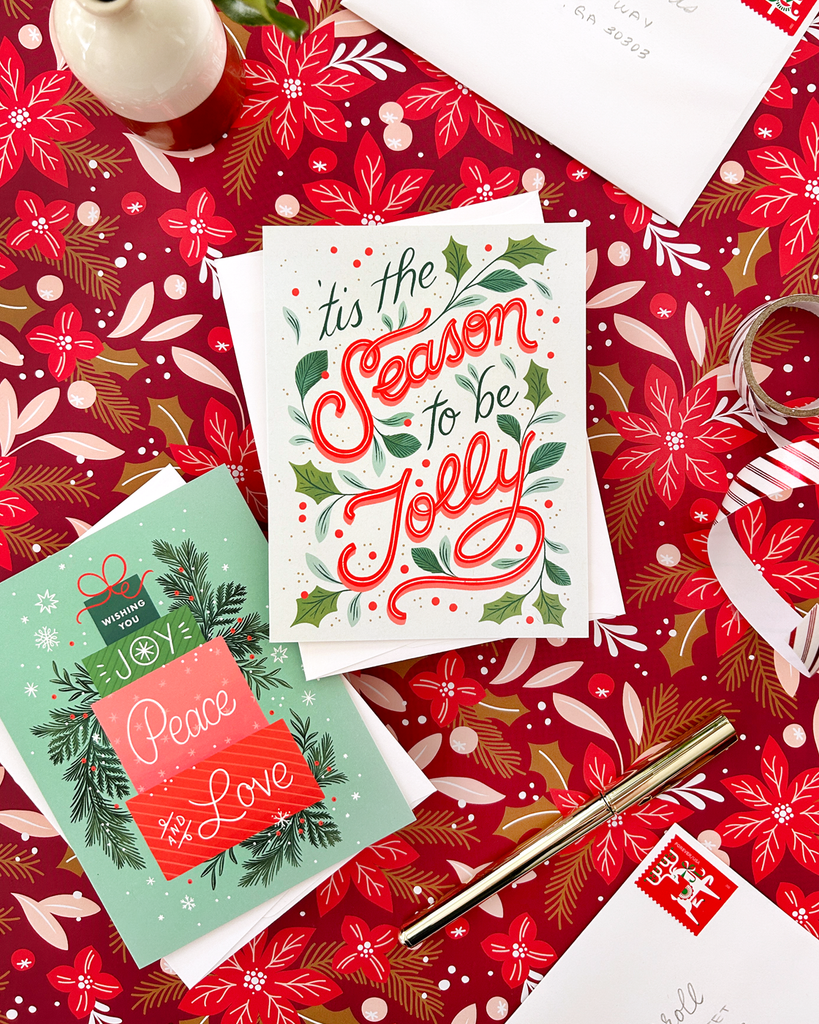 Pressant Stack Present Stack Holiday Card – Paper Raven Co.
