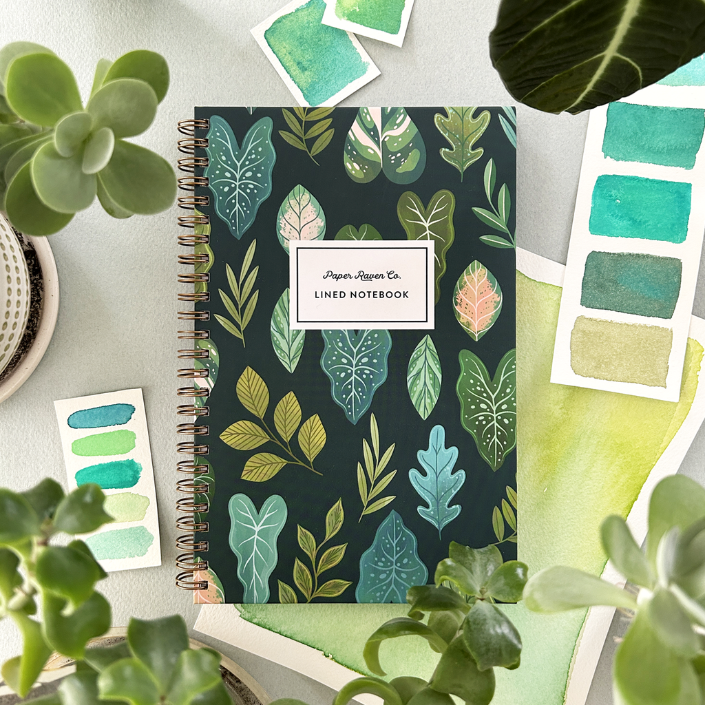 Tropical Leaves: Hardcover Spiral Notebook
