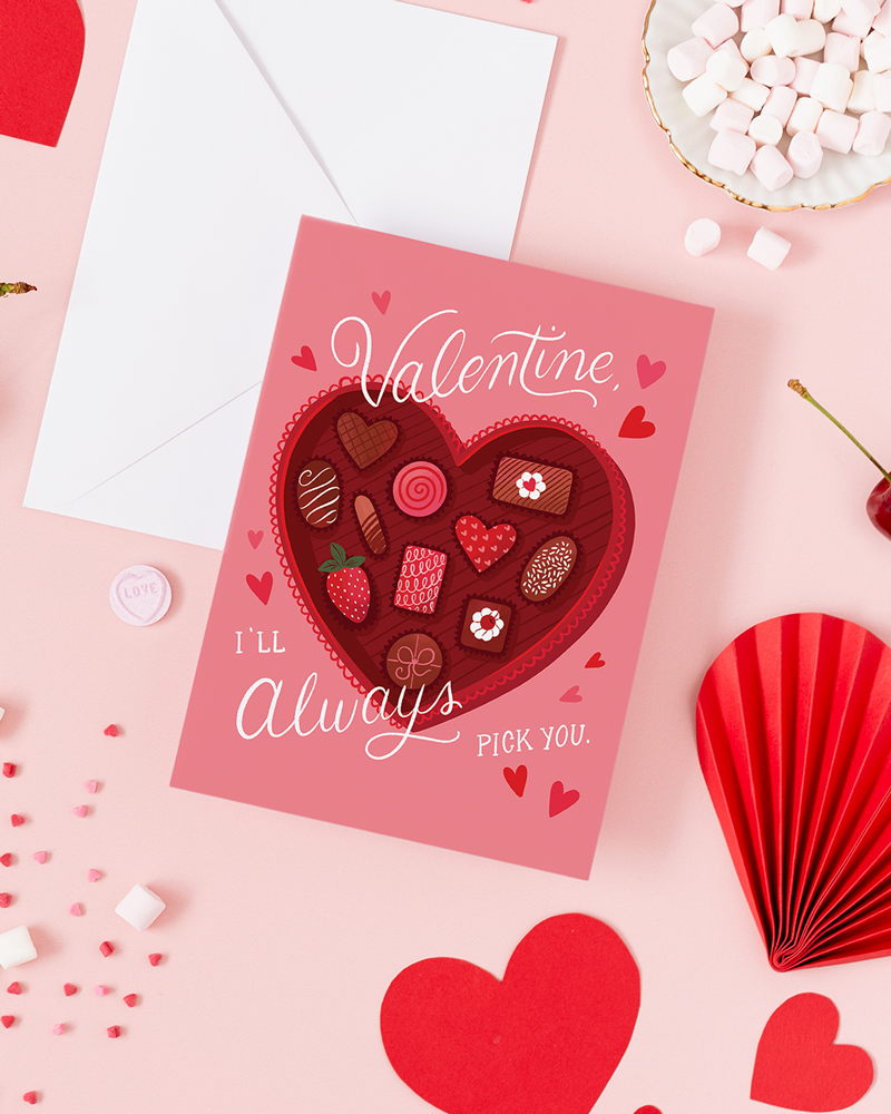 Valentine Chocolate Box Card – Paper Raven Co. Valentine Chocolate Box Card – Paper Raven Co.