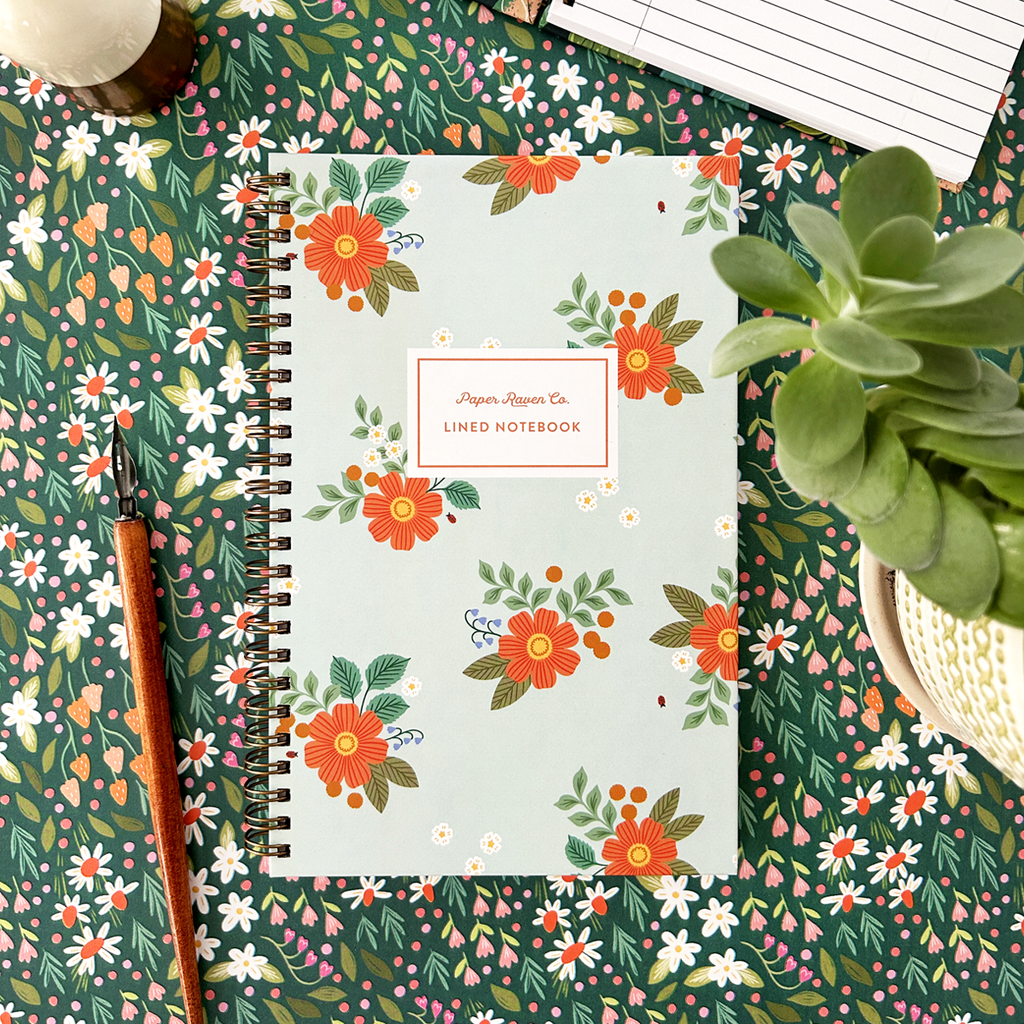 Wild Flowers: Hardcover Spiral Notebook
