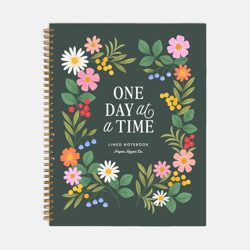 One Day At a Time - Dark: Hardcover Spiral Notebook