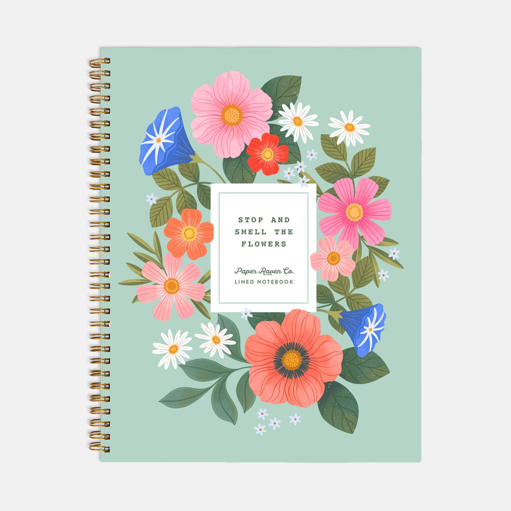 Stop and Smell the Flowers - Light: Hardcover Spiral Notebook