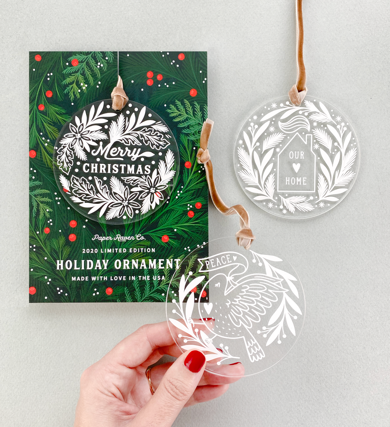 Limited Edition Acrylic Ornament: Happy Holidays