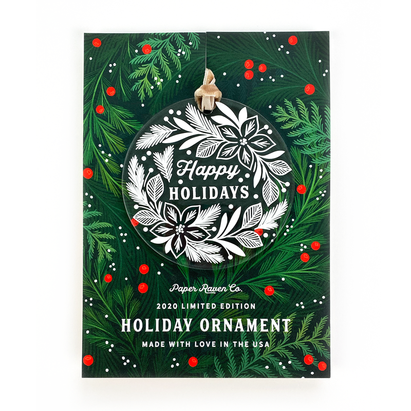 Limited Edition Acrylic Ornament: Happy Holidays