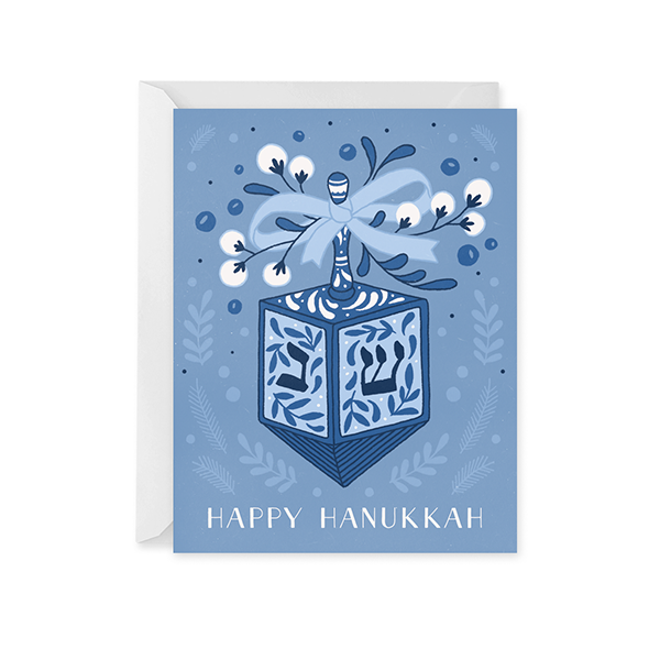 Festive Dreidel Hanukkah Card