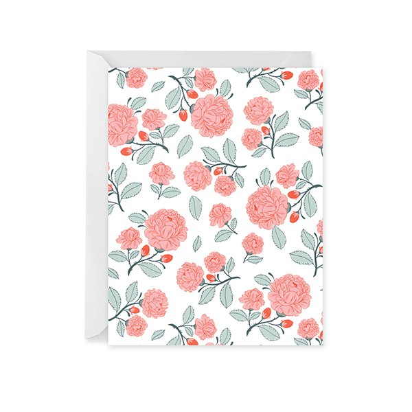 Card with watercolor flowers -  English