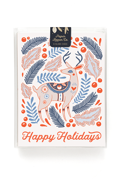 Joyeux Noel Reindeer Holiday Card