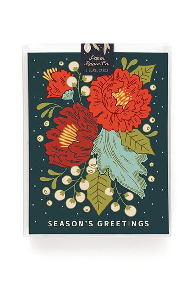 Festive Florals Holiday Card