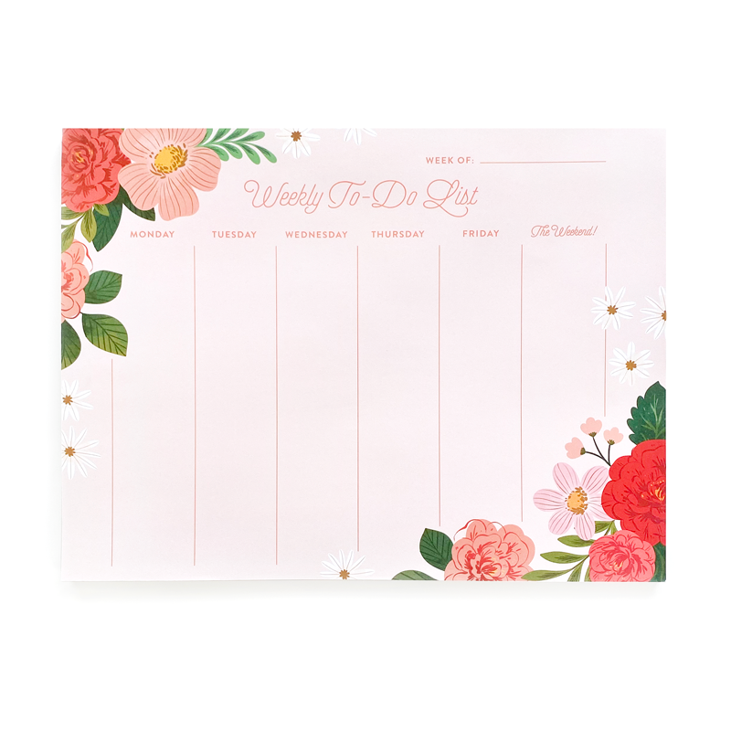 Floral Desk Pad Weekly Planner