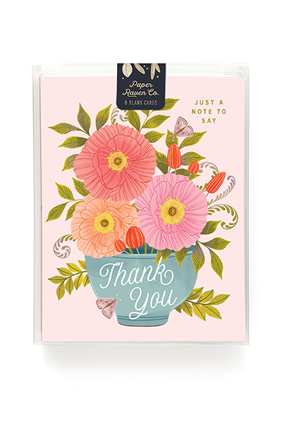 NEW! Happy Floral Thank You Card