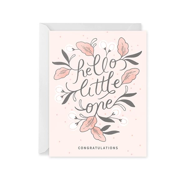 Hello Little One Card for Girl