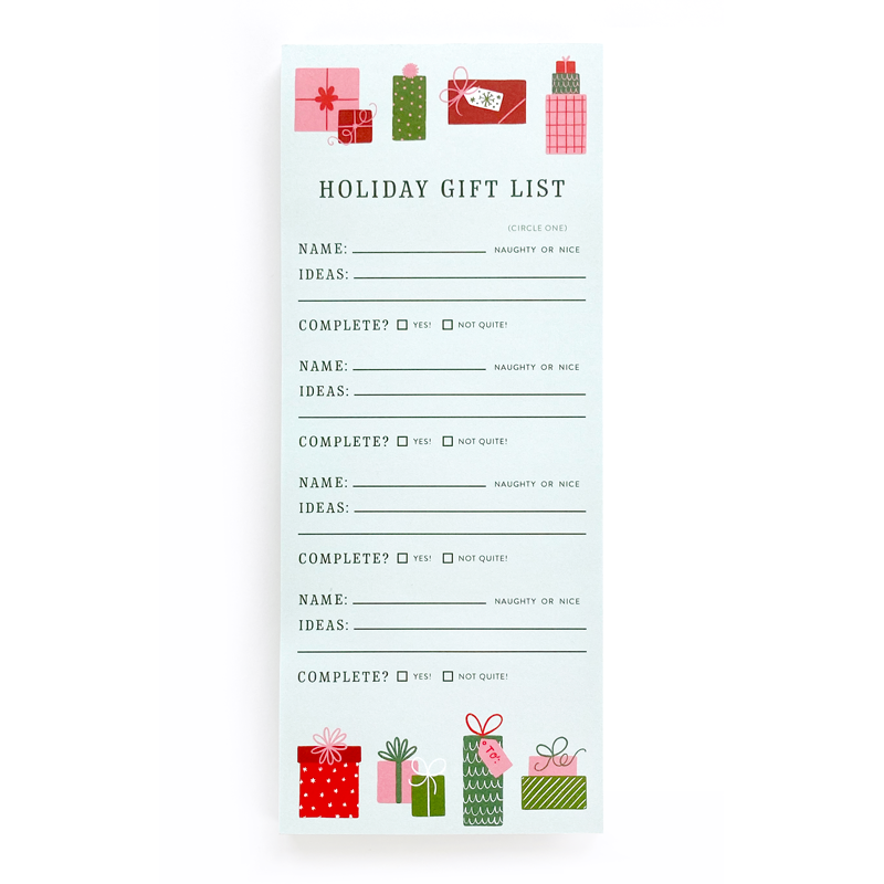 Holiday Gift-List Notepad