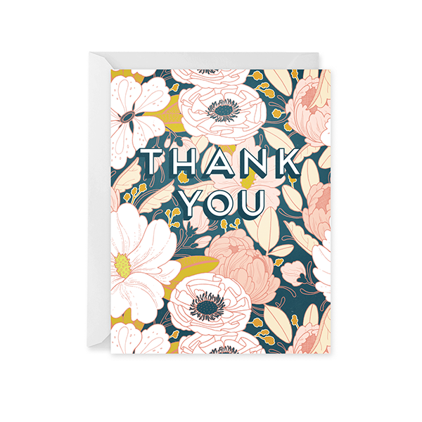 Evening Floral Thank You Card