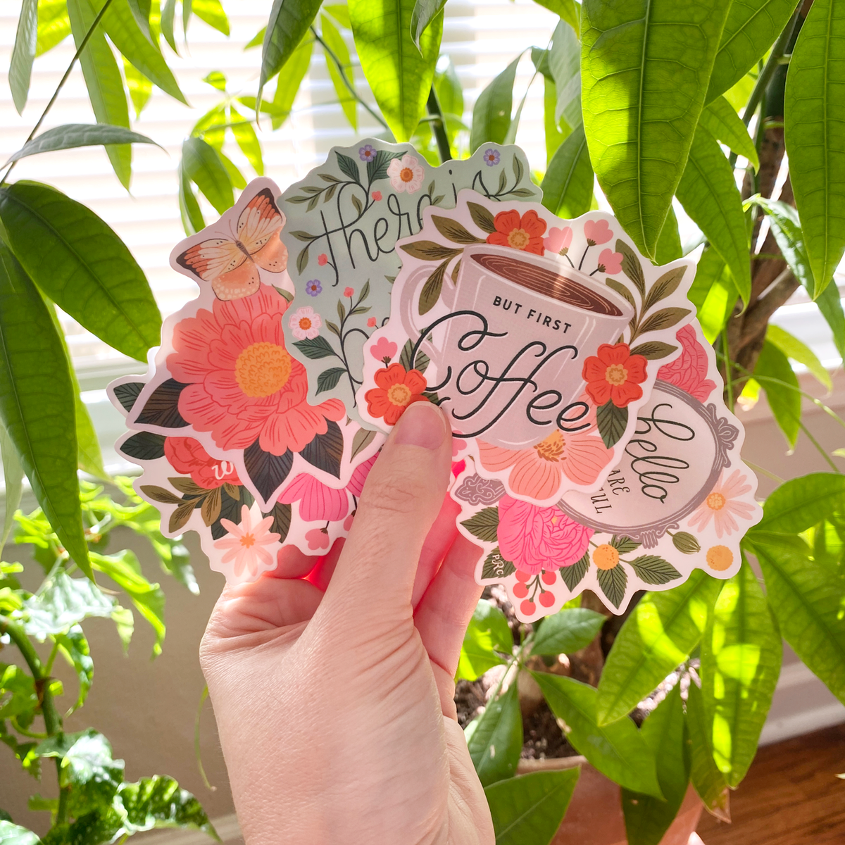 NEW! Butterfly Floral Cluster Sticker – Paper Raven Co.