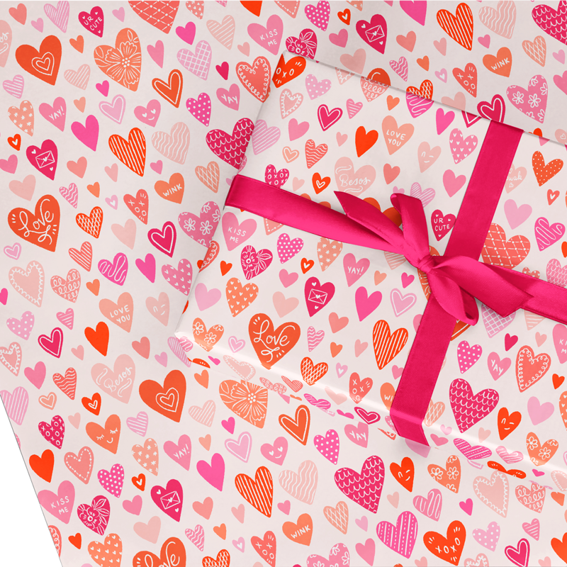Extra Large Wrapping Paper Wrapping Paper Ribbon Valentine'S Day Colorful  Gift Wrapping Paper Holiday Party Gift Love Heart Wrapping Paper Fabric  Gift